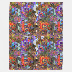Portuguese abstract folk art fleece blanket