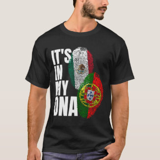 Portuguese And Mexican DNA Mix Flag Heritage Gift. T-Shirt