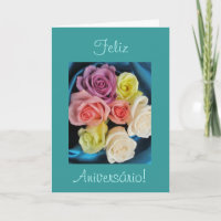 Portuguese: Aniversario Parabens Birthday -teal