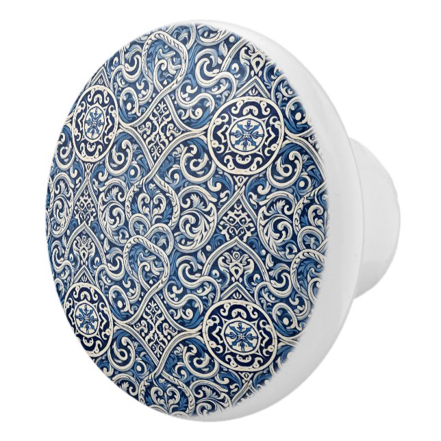 Portuguese Azulejo design Ceramic Knob (Right)