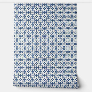 Portuguese Azulejo Essence Mini - Blue and White Wallpaper