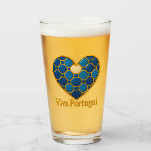 Portuguese Azulejo Heart Glass Cup 