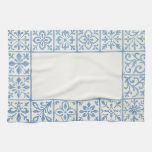 Portuguese Azulejo tile blue stationary design Kitchen Towel