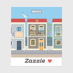 Portuguese beautiful houses with tiles or azulejos