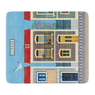 Portuguese beautiful houses with tiles or azulejos cutting board