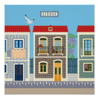 Portuguese beautiful houses with tiles or azulejos