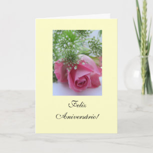 Portuguese: Birthday/ Rosa: Feliz Aniversário! Card