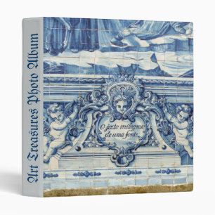 Portuguese blue and white wall tiles with angels binder