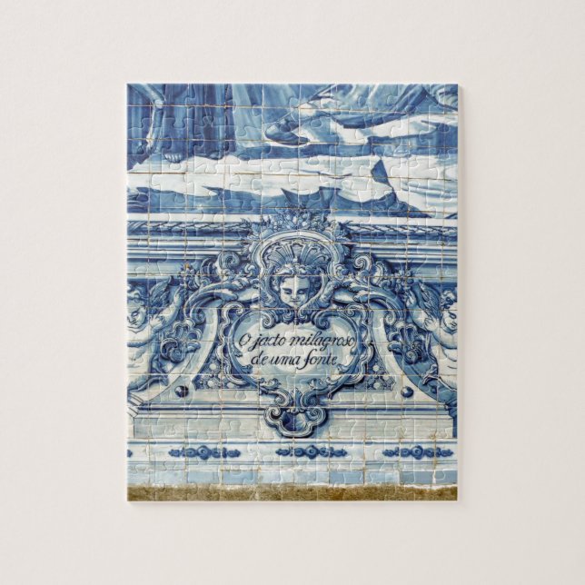 Portuguese blue and white wall tiles with angels jigsaw puzzle (Vertical)