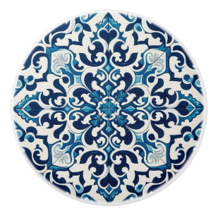 Portuguese blue tile ceramic knob