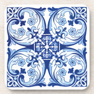 Portuguese blue tile coaster