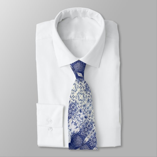 Portuguese blue tile designs tie (Tied)