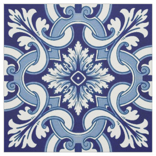 Portuguese blue tile fabric