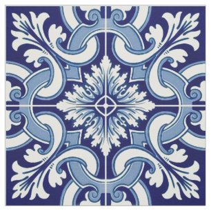 Portuguese blue tile fabric