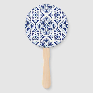 Portuguese blue tile hand fan