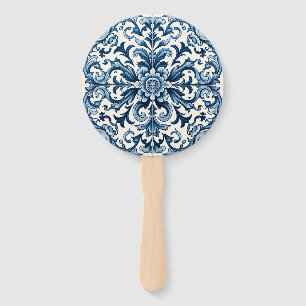 Portuguese blue tile hand fan