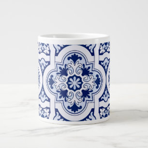 Portuguese blue tile large coffee mug