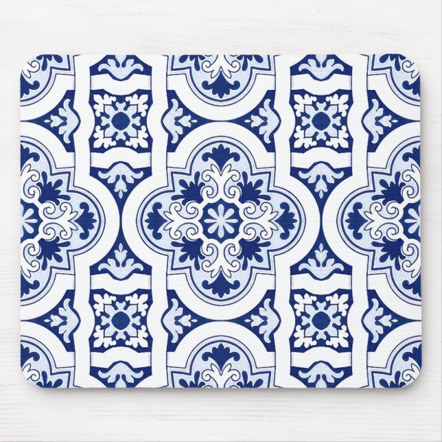 Portuguese blue tile mouse pad (Front)