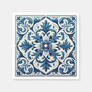 Portuguese blue tile napkin