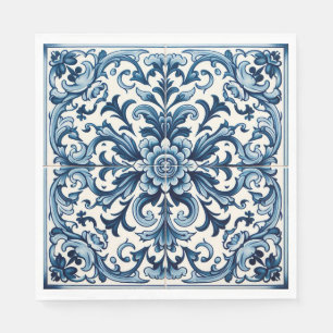 Portuguese blue tile napkins
