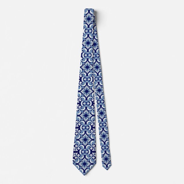 Portuguese blue tile neck tie (Front)