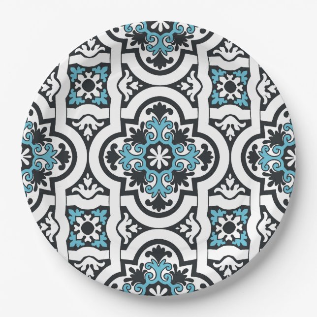 Portuguese blue tile paper plate (Front)