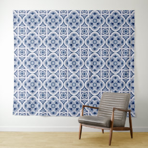 Portuguese blue tile tapestry