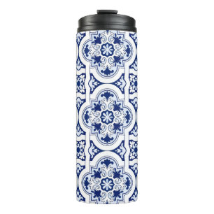 Portuguese blue tile thermal tumbler