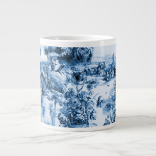 Portuguese blue tiles romantic scene pattern large coffee mug