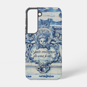 Portuguese blue tiles with two angels samsung galaxy case