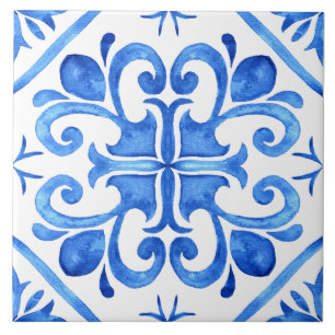 Portuguese Blue White Azulejo  Tile