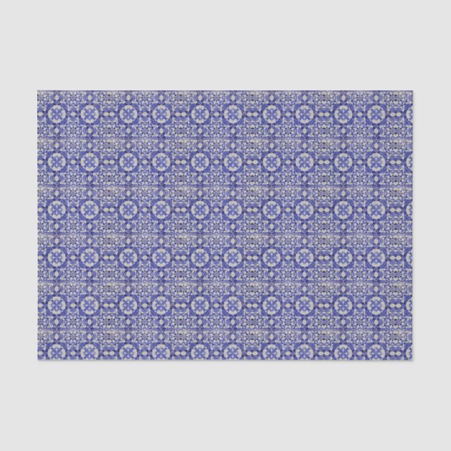 Portuguese Bridal shower Mediterranean tile Tissue Paper (Front)