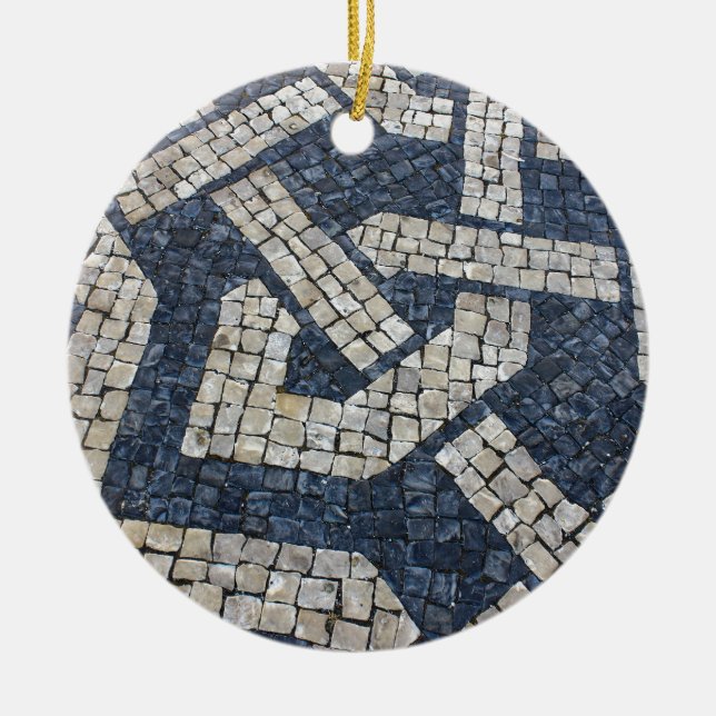 Portuguese Calada, Portuguese Pavement Ceramic Ornament (Front)