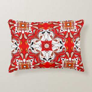 Portuguese Ceramic Tile Pattern Accent Pillow