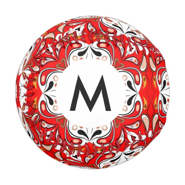 Portuguese Ceramic Tile Pattern Baseball (Front Left)