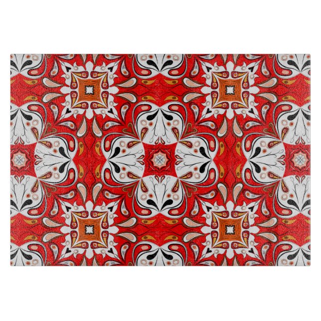 Portuguese Ceramic Tile Pattern Cutting Board (Front)