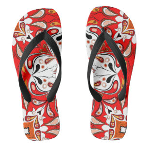 Portuguese Ceramic Tile Pattern Flip Flops