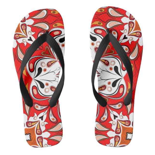 Portuguese Ceramic Tile Pattern Flip Flops (Footbed)