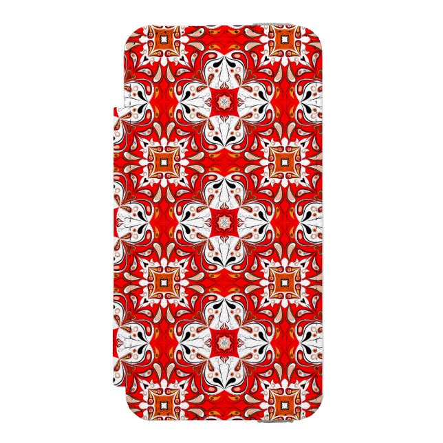 Portuguese Ceramic Tile Pattern Incipio iPhone Wallet Case (Folio Front)