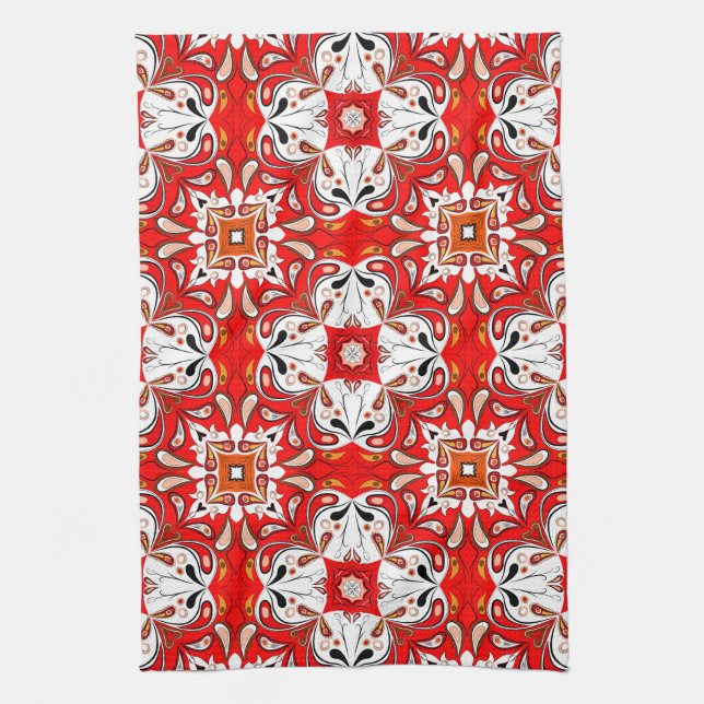 Portuguese Ceramic Tile Pattern Kitchen Towel (Vertical)