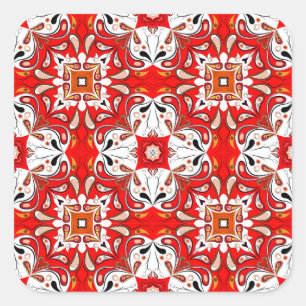 Portuguese Ceramic Tile Pattern Square Sticker