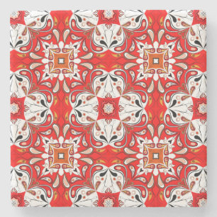 Portuguese Ceramic Tile Pattern Stone Coaster