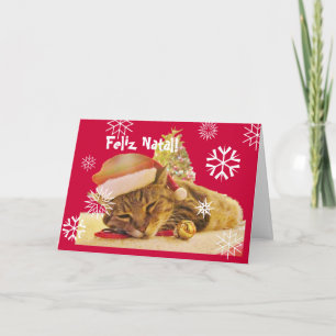 Portuguese: Christmas Kitty Holiday Card