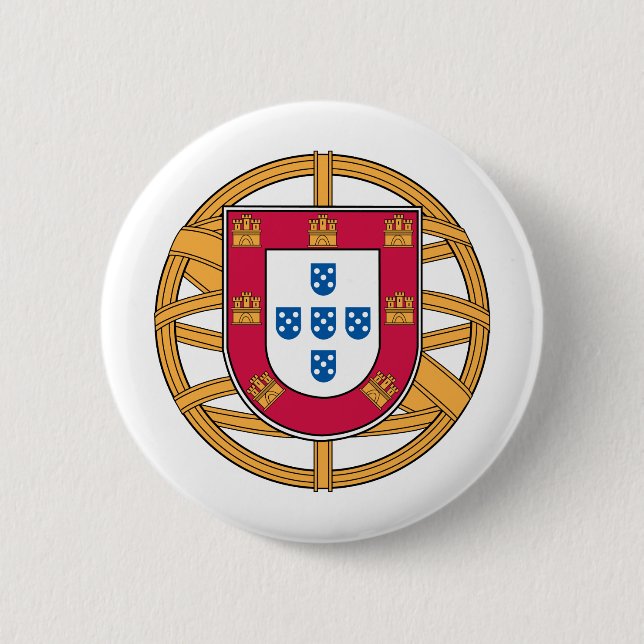 Portuguese Coat of Arms 2 Inch Round Button (Front)