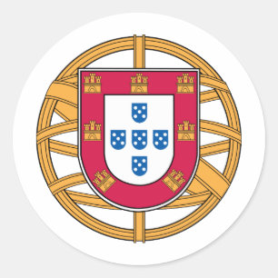 Portuguese Coat of Arms Classic Round Sticker
