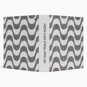 Portuguese cobblestone black and white waves  binder