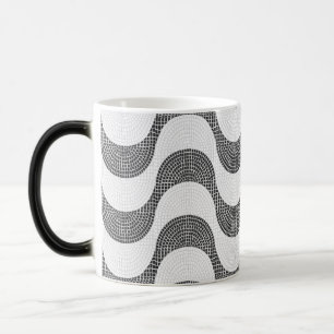 Portuguese cobblestone black and white waves magic mug