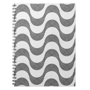 Portuguese cobblestone black and white waves notebook