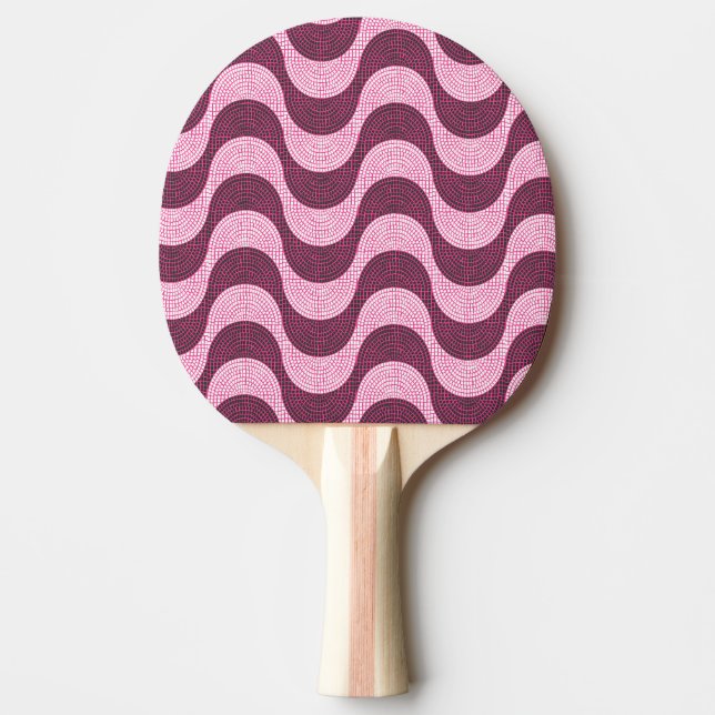 Portuguese cobblestone waves in modern pink ping pong paddle (Front)