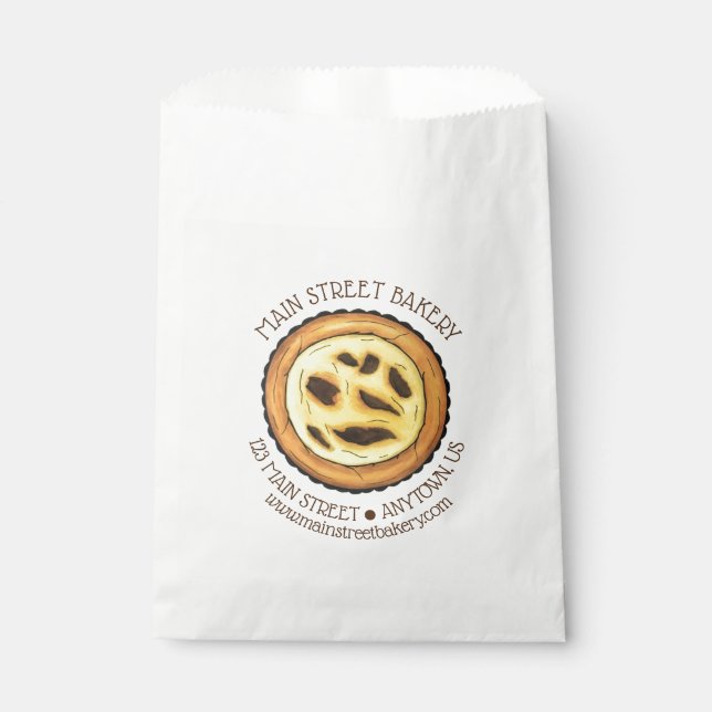 Portuguese Custard Egg Tart Pastel Pastéis de Nata Favour Bag (Front)
